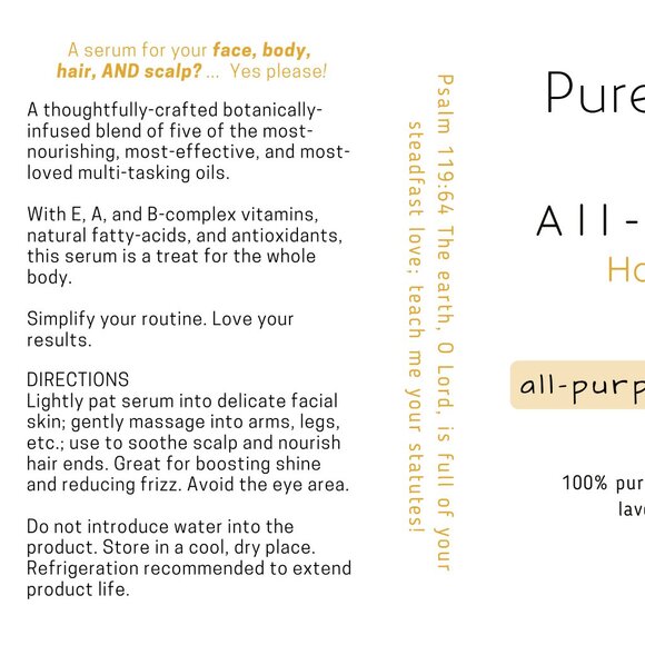 All Over Serum For Hair, Face & Body Oil 4oz 100% Pure Way Of Life Skincare - Picture 4 of 5